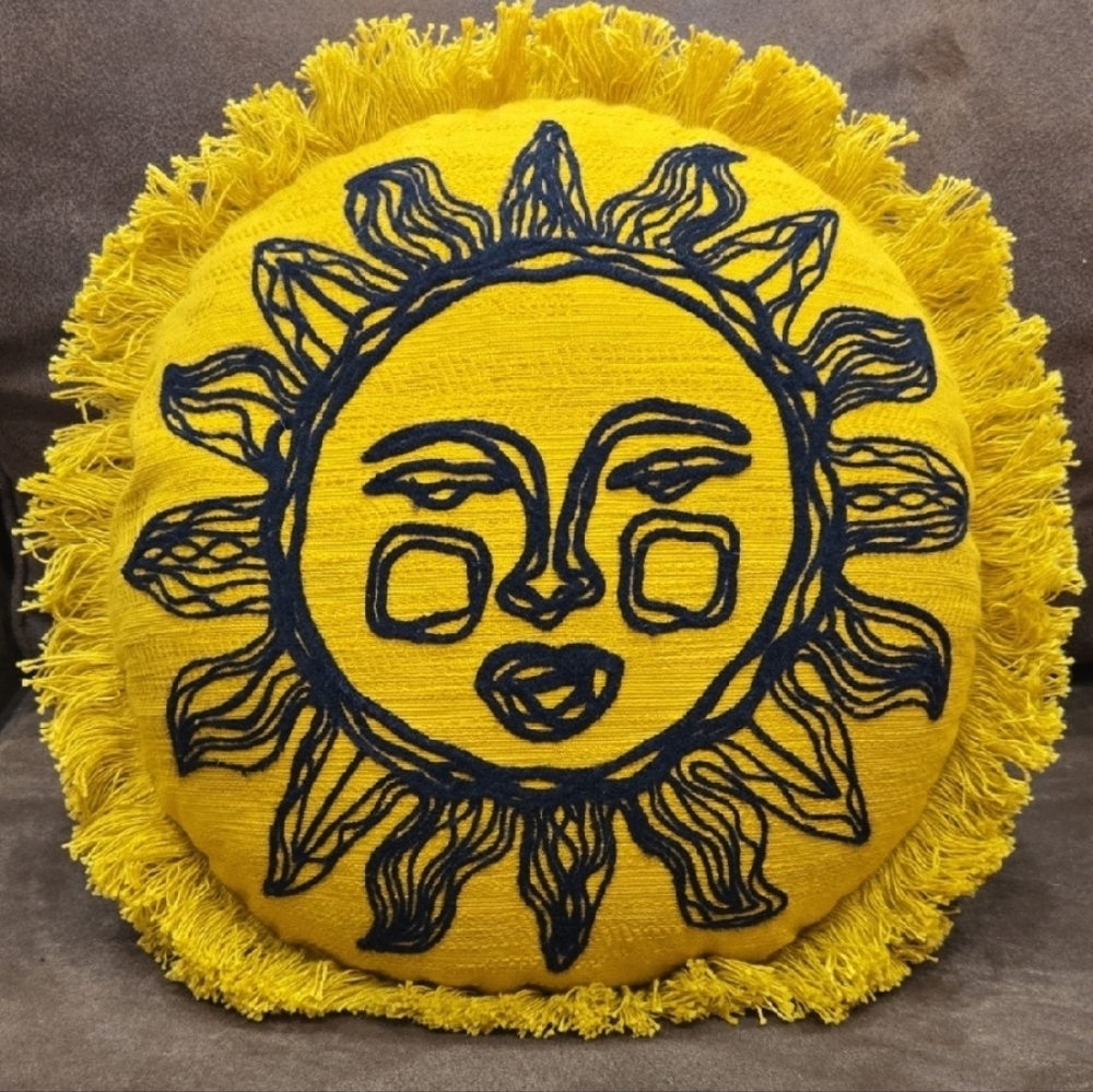 Opalhouse Jungalo Sun Fringe‎ Decorative Throw Pillow Celestial Boho Embroidered